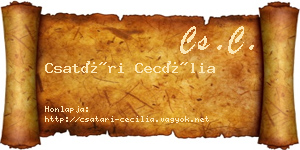 Csatári Cecília névjegykártya